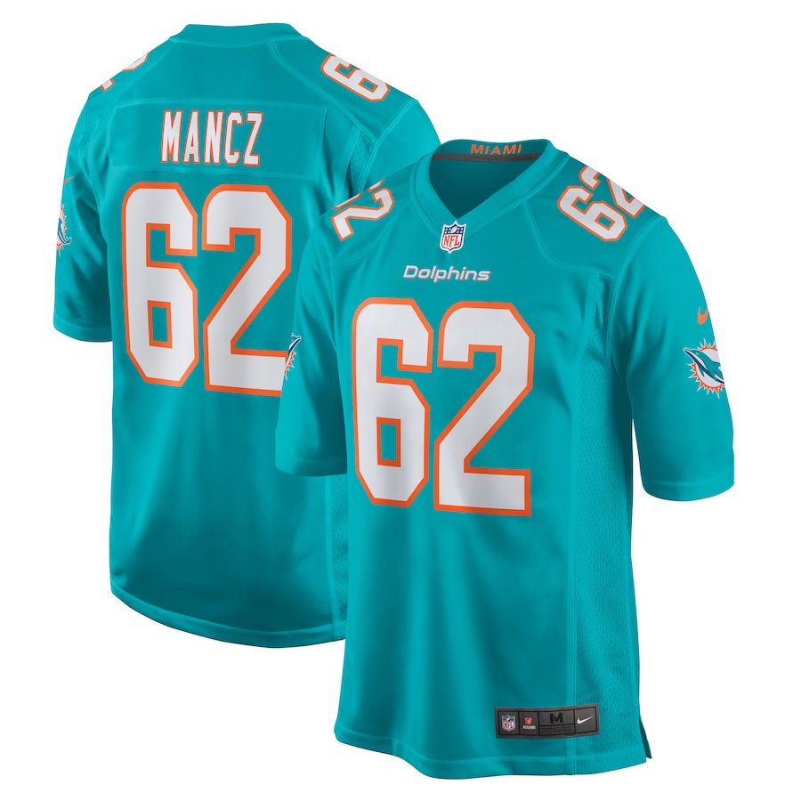Men Miami Dolphins #62 Greg Mancz Nike Green Game NFL Jersey